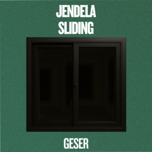 Jendela Aluminium Sliding Lebar 120 x Tinggi 120