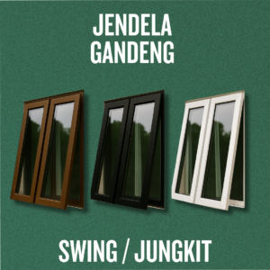 Jendela Aluminium Gandeng Lebar 100 x Tinggi 120