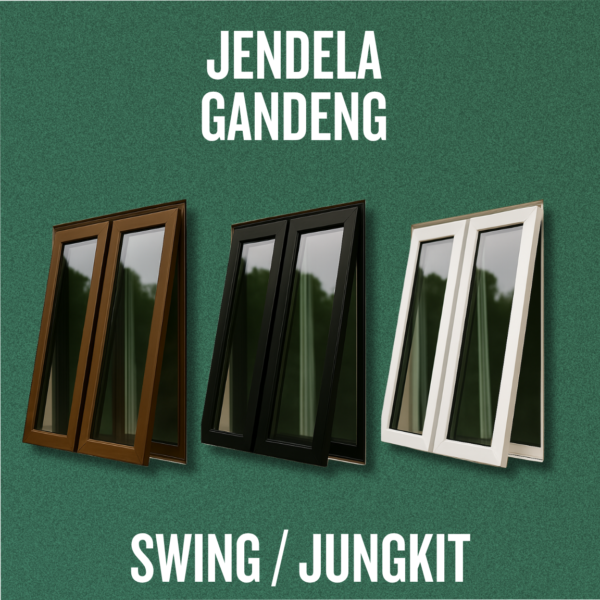 Jendela Aluminium Gandeng Lebar 100 x Tinggi 120